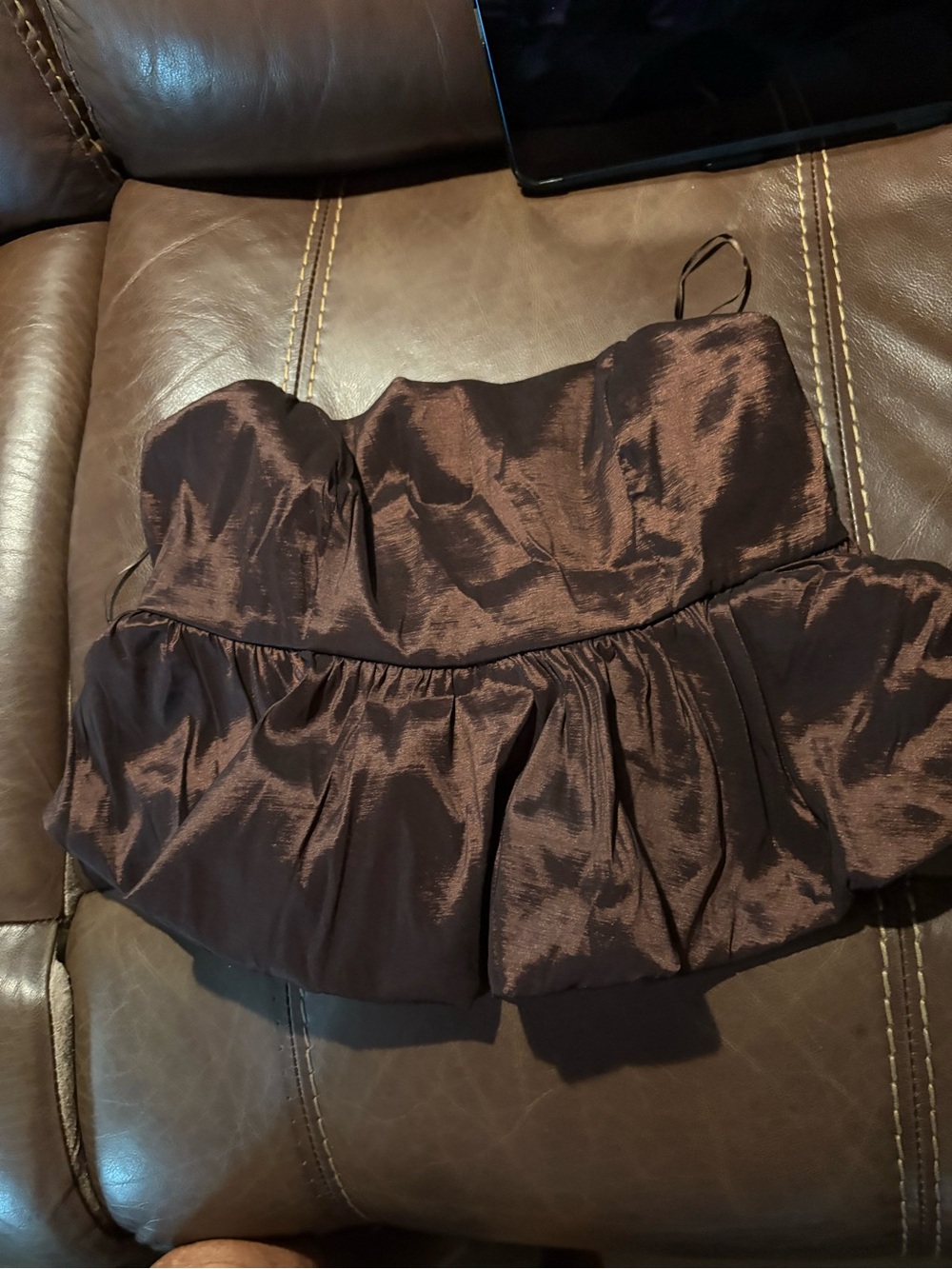 Francesca's Brown Faux Leather Skirt